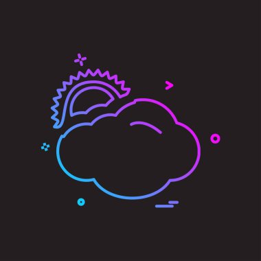 Güneş simgesi tasarım, renkli vektör çizim