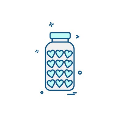 Kalp simgesi tasarım, Sevgililer günü için vektör çizim