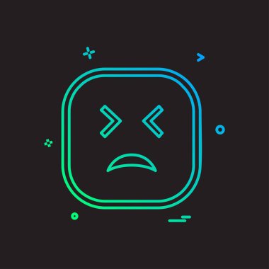 Üzgün emoji simgesi tasarım, renkli vektör çizim