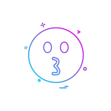 Emoji simgesi tasarım, renkli vektör çizim