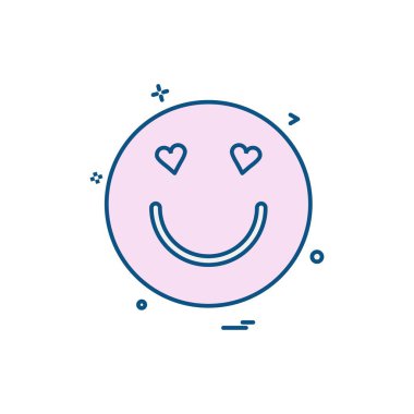 Emoji simgesi tasarım, renkli vektör çizim