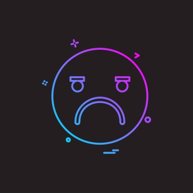 Emoji simgesi tasarım, renkli vektör çizim
