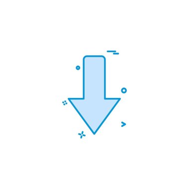 Aşağı ok simgesi tasarım vektörü