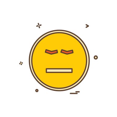 Kızgın emoji simgesi tasarım, renkli vektör çizim