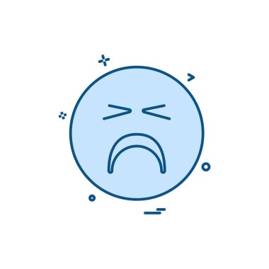 Emoji simgesi tasarım, renkli vektör çizim