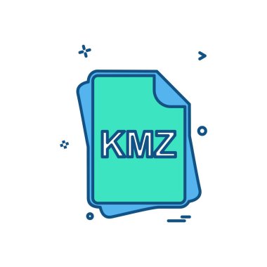 KMZ dosya tipi simge tasarım vektörü