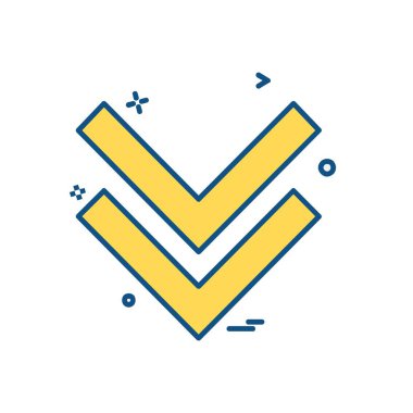 Aşağı ok simgesi tasarım vektörü