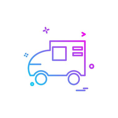 Araç simgesi tasarım, renkli vektör çizim