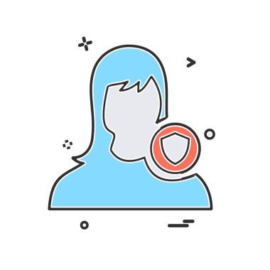 Kadın avatar simge tasarlamak vektör