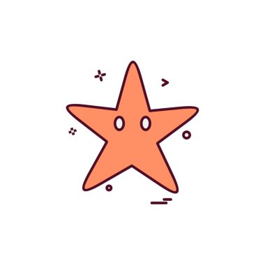 Deniz yıldızı simge tasarlamak vektör 