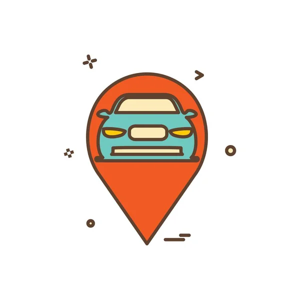 Map Car Location Icon Vector Design — Stock Vector