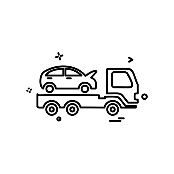 Auto Insurance Car Tow Truck Icon Vector Design — Stock Vector
