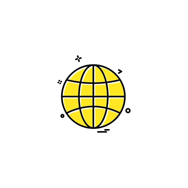 Globe Ikon Design Vektorillustration — Stock vektor