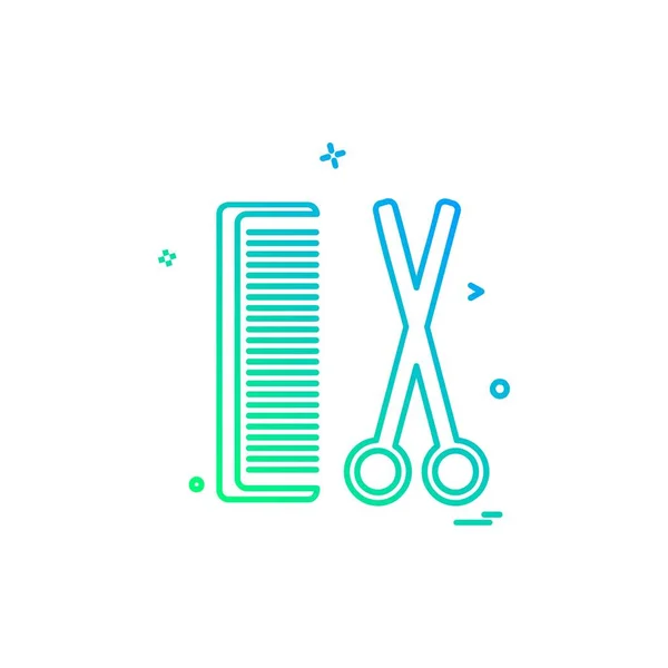 Comb Scissors Icon Design Vector Illustration — Stock Vector