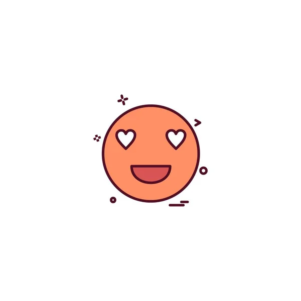 Eyes Heart Smiley Emoji Icon Vector Design — Stock Vector