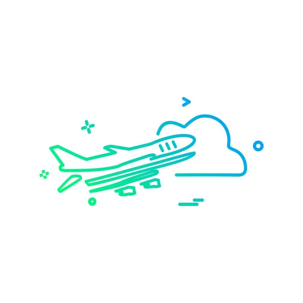 Icono Avión Diseño Vector — Vector de stock