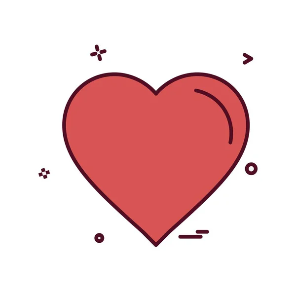 Herz Icon Design Vektorillustration Für Den Valentinstag — Stockvektor