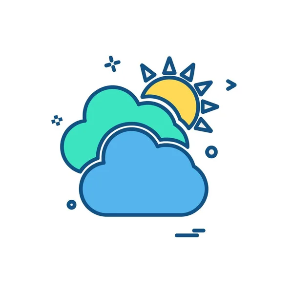 Wolke Icon Design Bunte Vektorillustration — Stockvektor