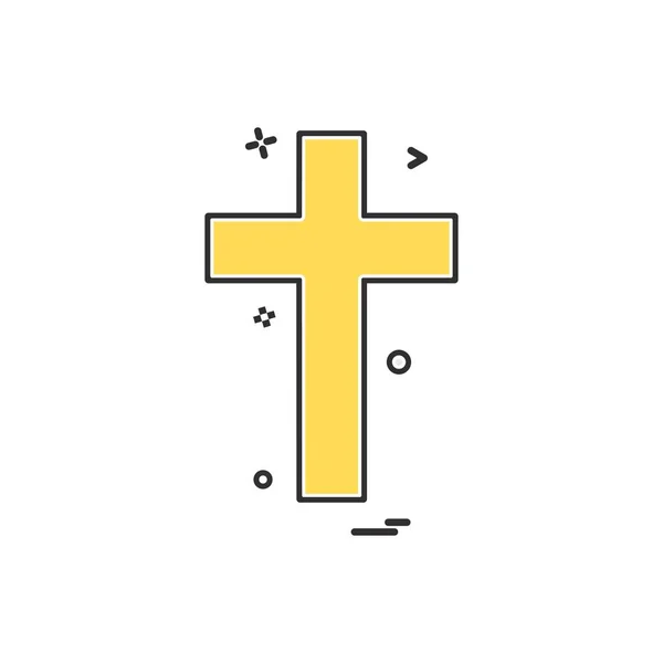 Religión Cruz Cristiana Icono Vector Diseño — Archivo Imágenes Vectoriales