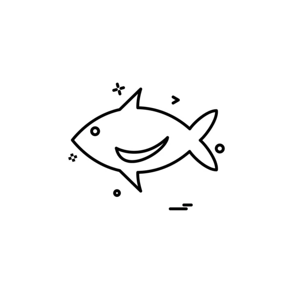 Icono Pescado Vector Diseño — Archivo Imágenes Vectoriales