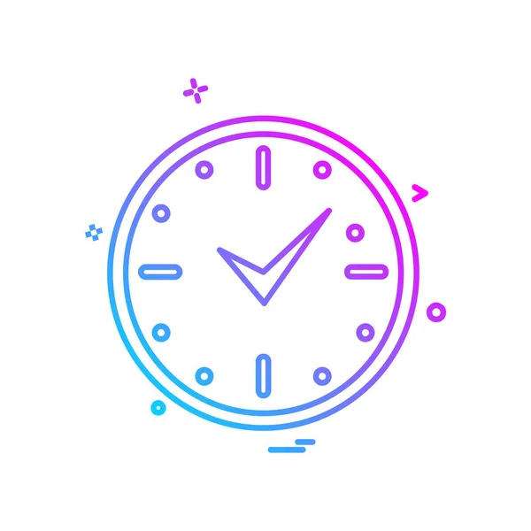 Reloj Icono Plano Vector Ilustración — Archivo Imágenes Vectoriales