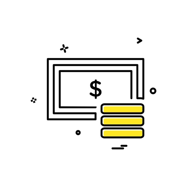 Dollar Icône Conception Vectoriel Illustration — Image vectorielle