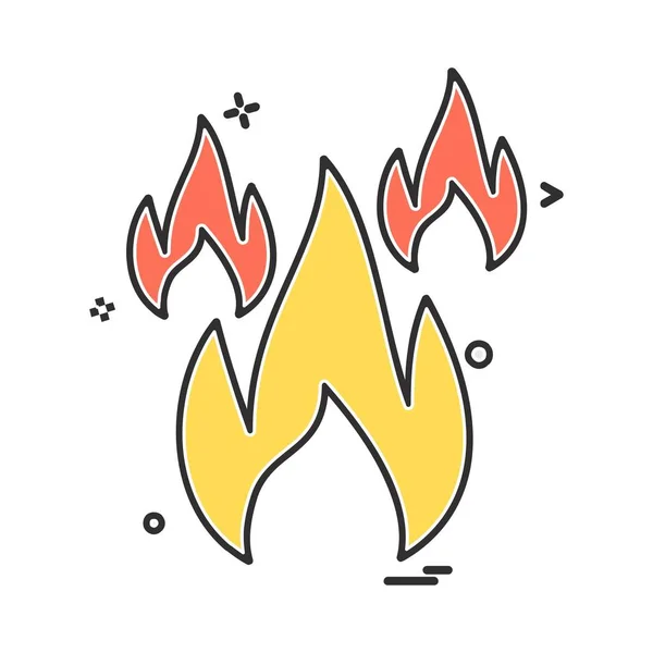 Icono Fuego Diseño Vector — Vector de stock