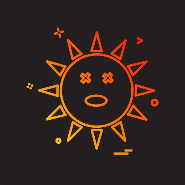 Diseño Icono Sol Ilustración Vectorial Colorido — Vector de stock