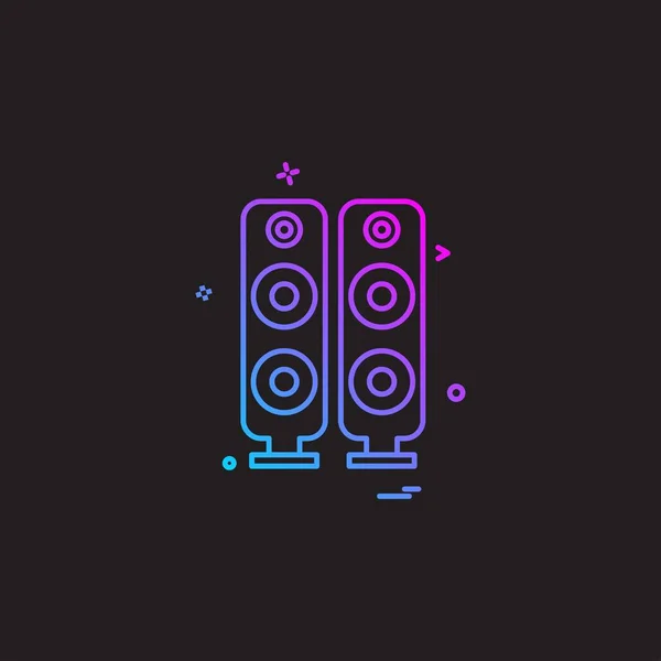 Speaker Icon Design Colorful Vector Illustration — Stock Vector