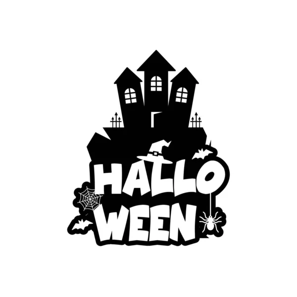 Diseño Halloween Con Tipografía Vector Fondo Blanco — Vector de stock