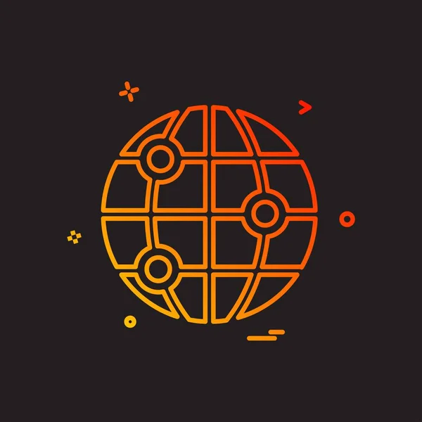 Globus Symbol Design Vektor Illustration — Stockvektor