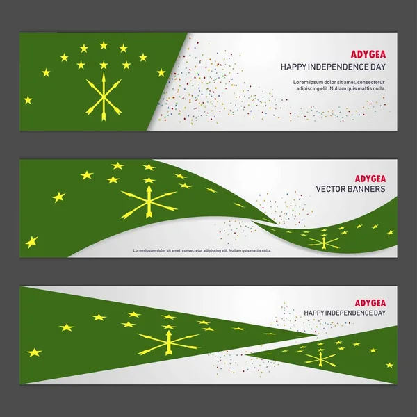 Adigeföld Függetlenség Napja Absztrakt Háttér Design Banner Szórólap Képeslap Fekvő — Stock Vector