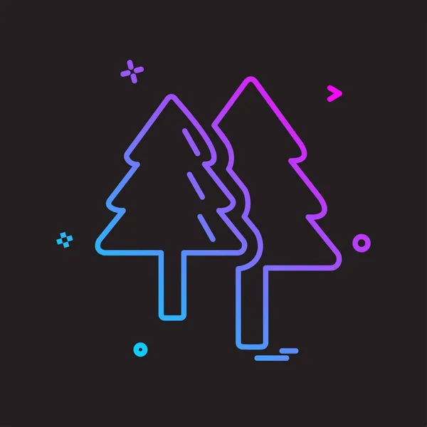 Χριστουγεννιάτικο Δέντρο Εικονίδιο Σχεδιασμός Διάνυσμα — Διανυσματικό Αρχείο