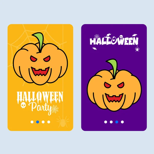 Design Convite Feliz Halloween Com Ilustração Vetor Abóbora —  Vetores de Stock