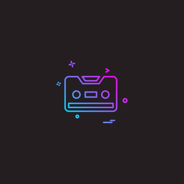 Cassette Icono Diseño Vector — Vector de stock