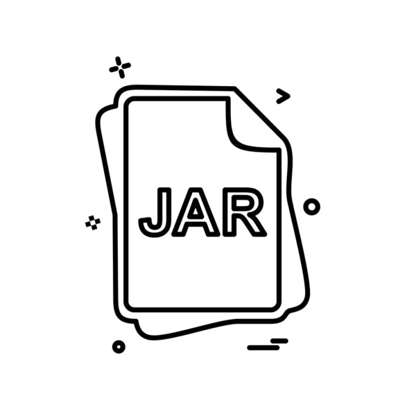 Jar Dateityp Symbol Design Vektor — Stockvektor