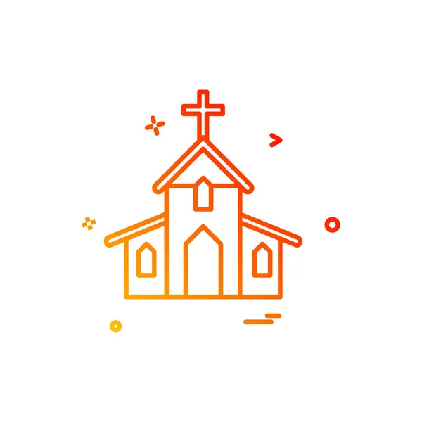 Iglesia Cristiano Agujero Cruz Icono Vector Diseño — Archivo Imágenes Vectoriales