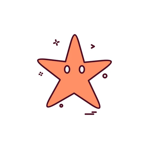 Starfish Icon Design Vector — Stock Vector