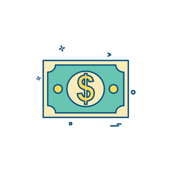 Dollar Icon Design Illustration Vectorielle Colorée — Image vectorielle
