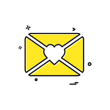 Sevgililer günü simgesi tasarım, renkli vektör çizim