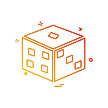 Zar simgesi tasarım, renkli vektör çizim