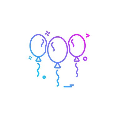 Balon simgesi tasarım, renkli vektör çizim