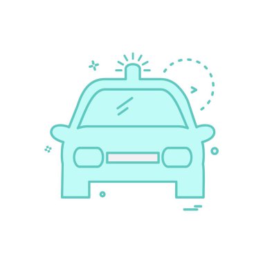 Araba yassı ikon vektör çizimi 