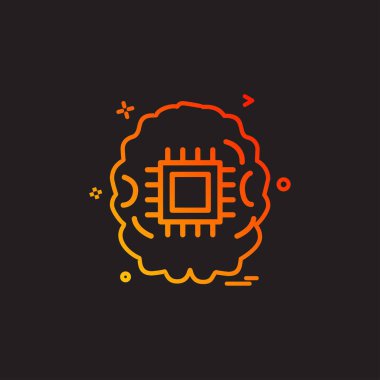 Yapay zeka robot simge vektör tasarımı