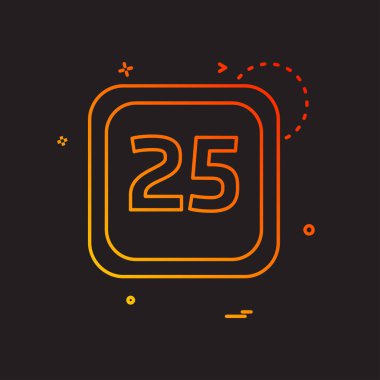 25 tarihi takvim simge tasarlamak vektör