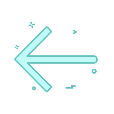 Sol ok simgesi tasarım vektörü