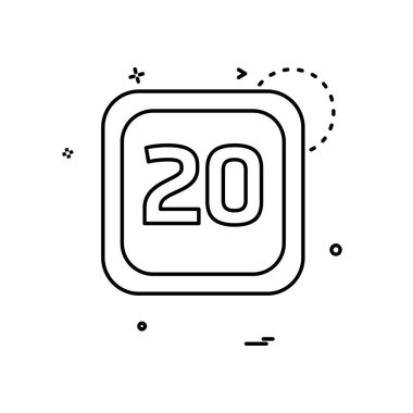 20 tarihi takvim simge tasarlamak vektör