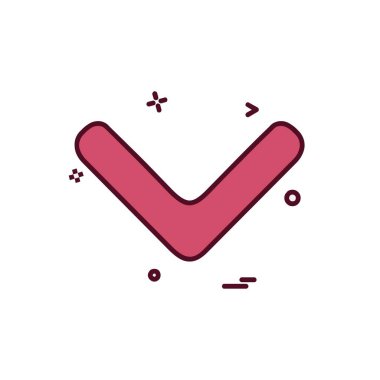 Aşağı ok simgesi tasarım vektörü