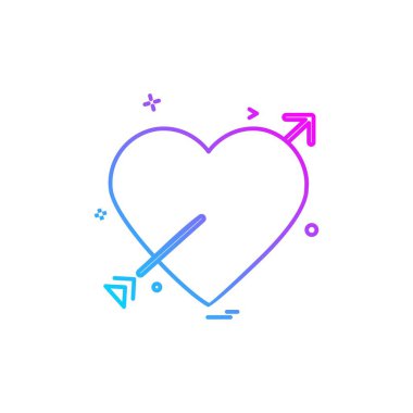 Kalp simgesi tasarım, Sevgililer günü için vektör çizim