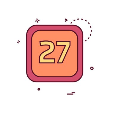 27 tarihi takvim simge tasarlamak vektör